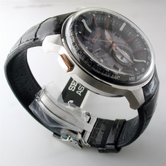 Pre-owned Seiko Astron Solar GPS Steel & Rose Gold 48mm Watch, Crocodile Strap SAS038