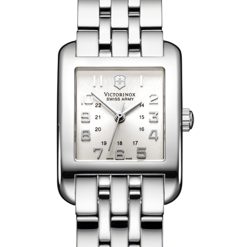 Victorinox Swiss Army Alliance Rectangle Silver Dial Ladies Steel Watch 24022