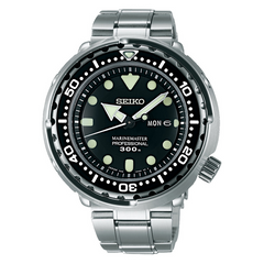 Seiko Prospex Marine Master Quartz Professional Black Stainless Steel Watch SBBN031