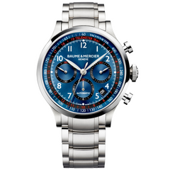 Baume & Mercier Capeland Automatic Chronograph Blue Steel Bracelet 44mm Watch 10066