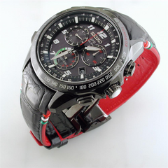 Seiko Astron Giugiaro Limited Edition 2015 GPS Solar Black Titanium Ceramic Tri-Color Watch 44.6mm SSE037