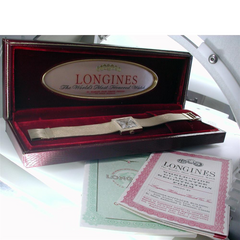 Vintage Estate Longines Square Men's 14K Yellow Gold Watch with Mesh Bracelet Box & Papers
