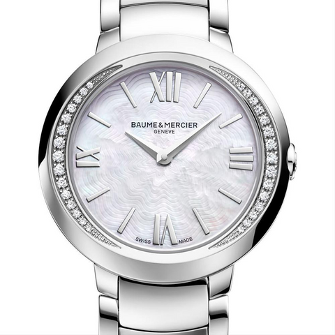 Baume & Mercier Promesse Diamond Bezel Ladies Steel Quartz Watch 30mm 10160
