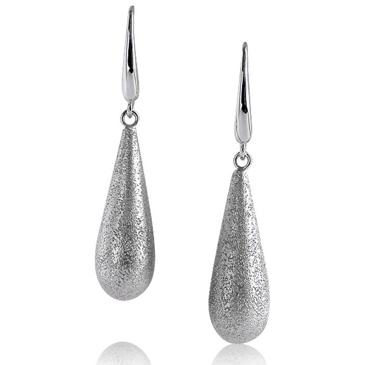 Charles Garnier Alexa Teardrop Sterling Silver Rhodium Finish Earrings