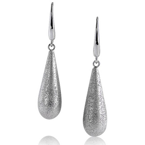 Charles Garnier Alexa Teardrop Sterling Silver Rhodium Finish Earrings