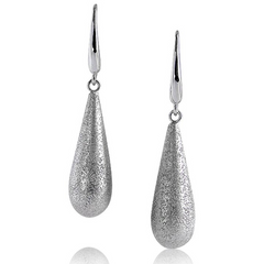 Charles Garnier Alexa Teardrop Sterling Silver Rhodium Finish Earrings