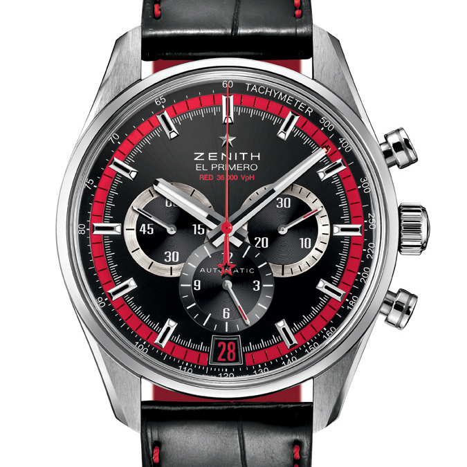 Zenith El Primero Red Steel Chronograph 36,000 VPH Watch
