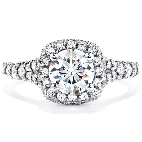 Hearts on Fire Acclaim Round Diamond Halo Engagement Ring