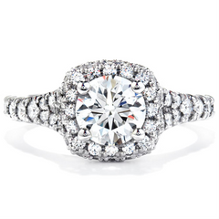 Hearts on Fire Acclaim Round Diamond Halo Engagement Ring