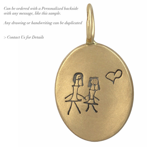 Heather Moore Personalized New Baby Stats Round Charm Pendant Silver & Gold